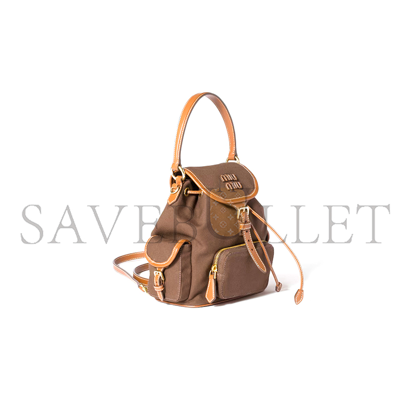 MIU MIU CANVAS AND LEATHER BACKPACK 5BZ043 (22*18*11.5cm) MIU MIU CANVAS AND LEATHER BACKPACK 5BZ043 (22*18*11.5cm)